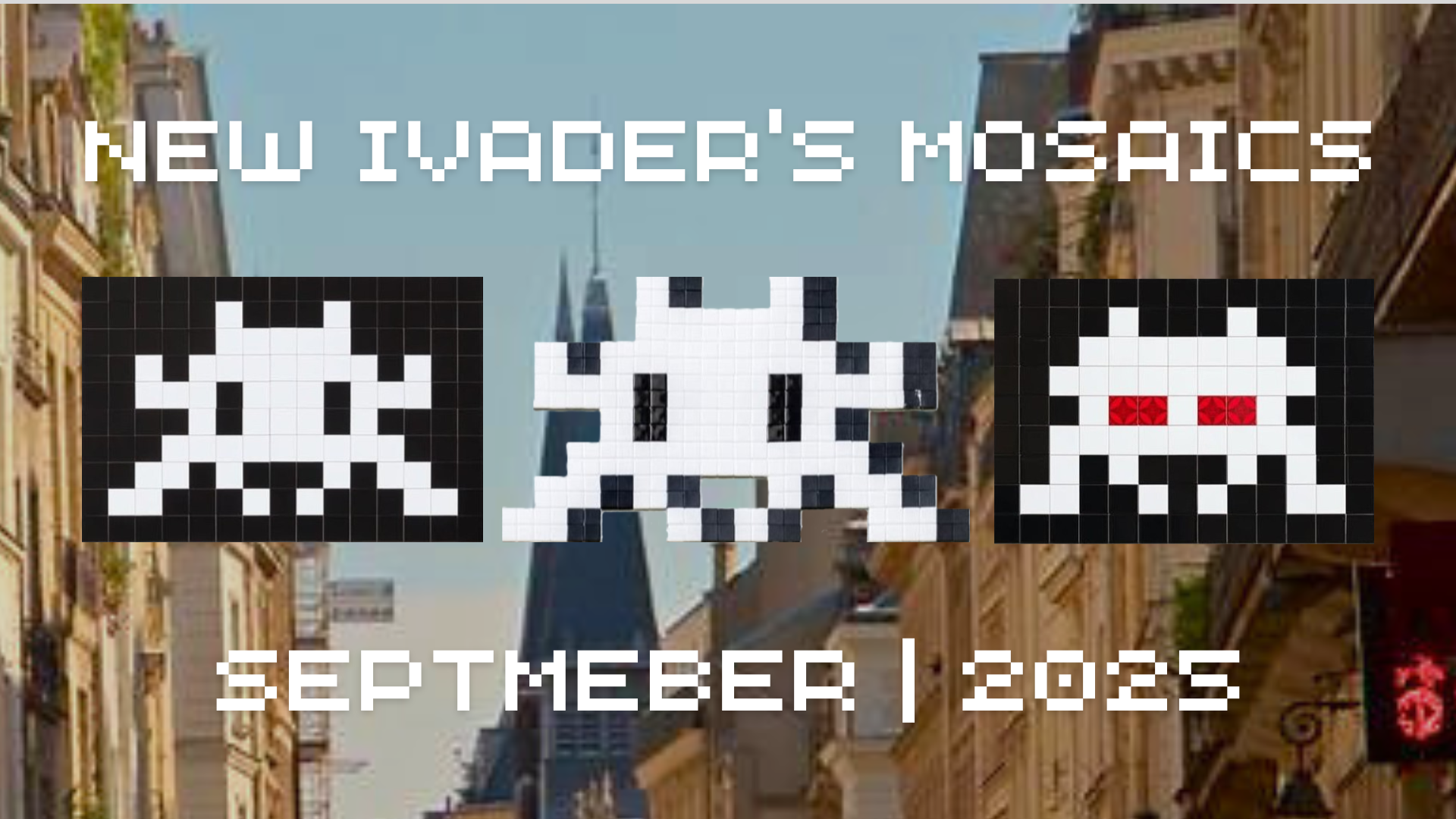 New Invader Mosaics PA_1550 - 1552 in Paris | September 2025